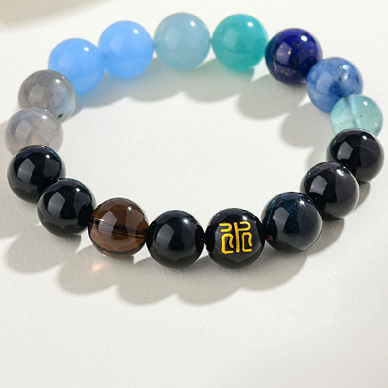 8mm Five Elements Yellow Agate Bracelet for Balance & Prosperity