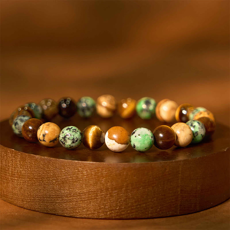 8mm Picture Jasper Turquoise Tiger Eye Protection Bracelet