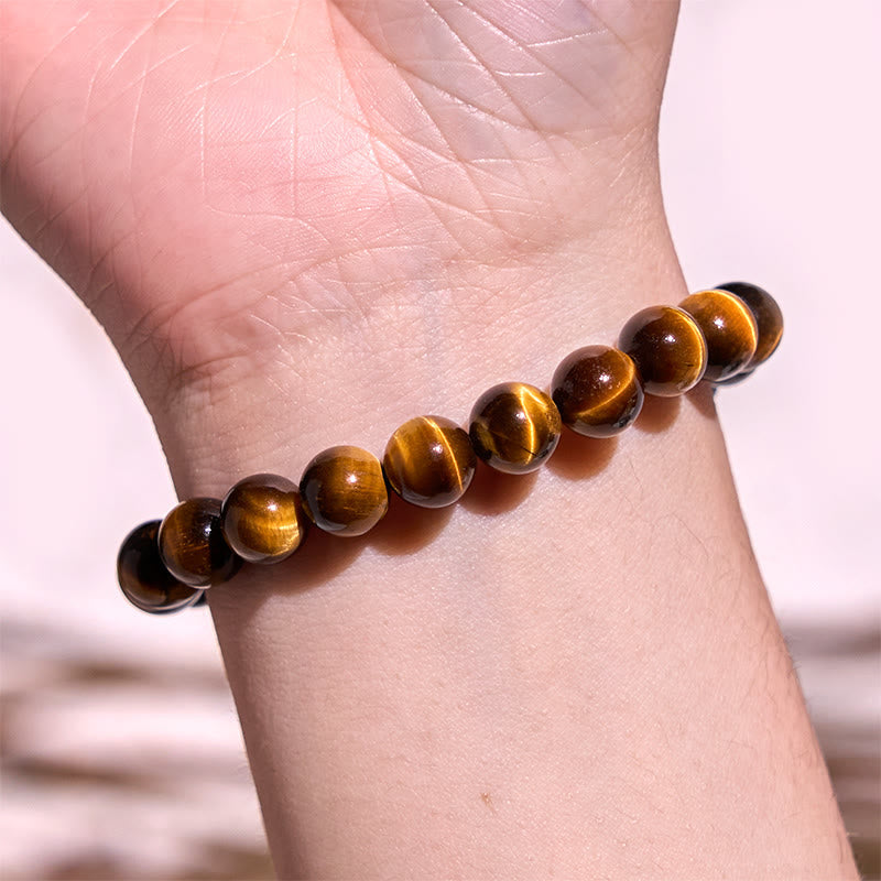 8mm Tiger Eye Strength Bracelet for Protection & Courage