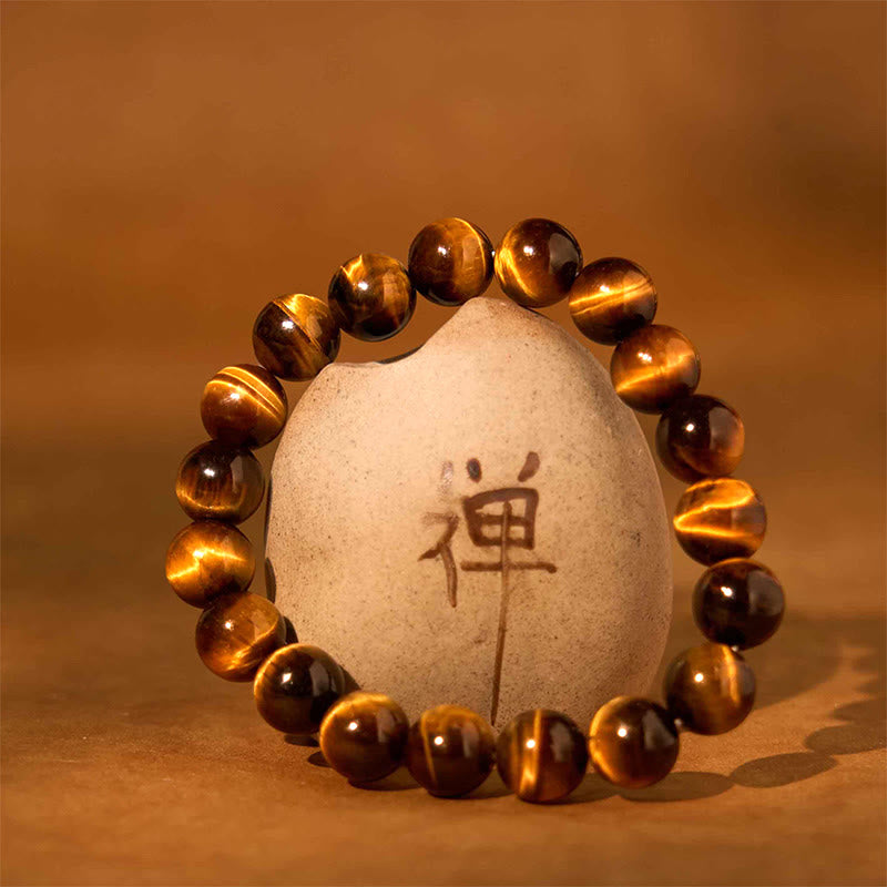 8mm Tiger Eye Strength Bracelet for Protection & Courage