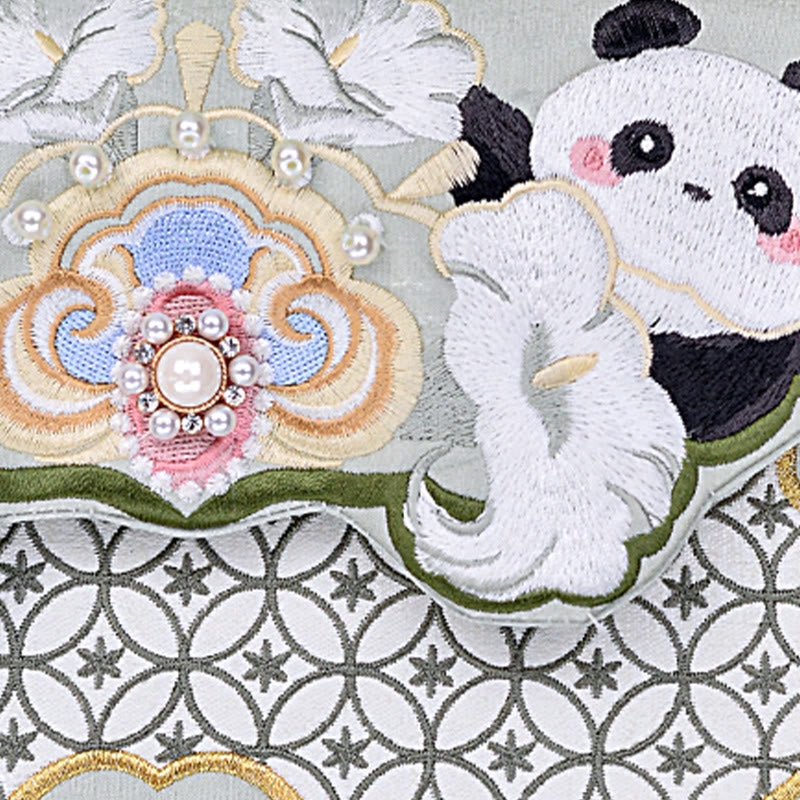 Aquamarine Panda Gourd Pendant Yoga Bag with Adjustable Strap