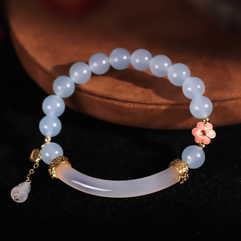 8mm Pink Crystal Pearl Cuff Bracelet for Emotional Balance