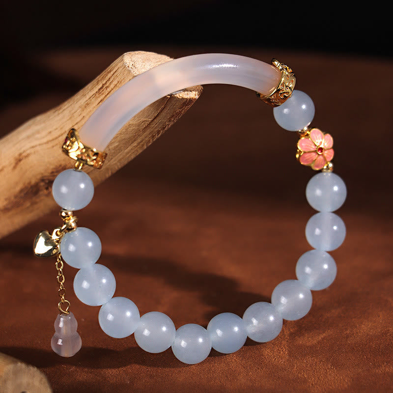 8mm Pink Crystal Pearl Cuff Bracelet for Emotional Balance