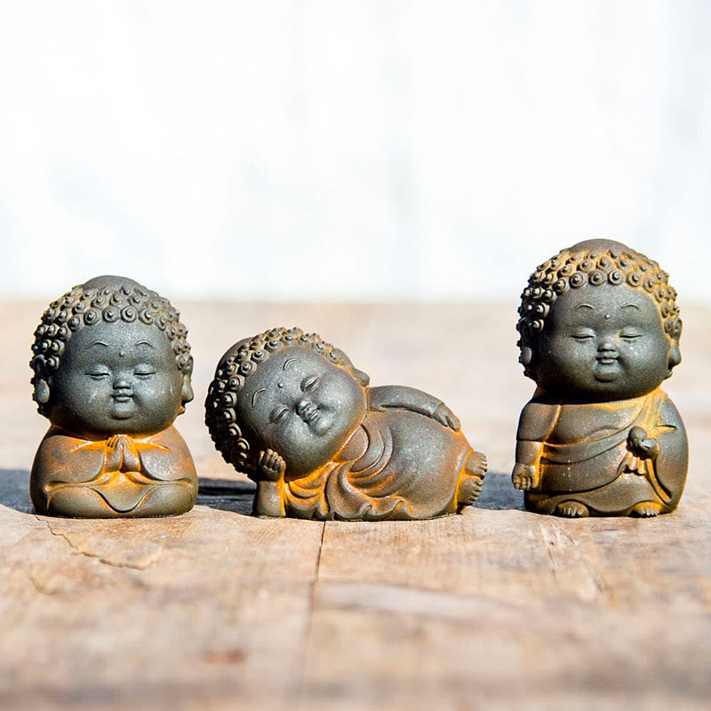 Small Standing Buddha Statue 7.5cm Iron Resin Decoration