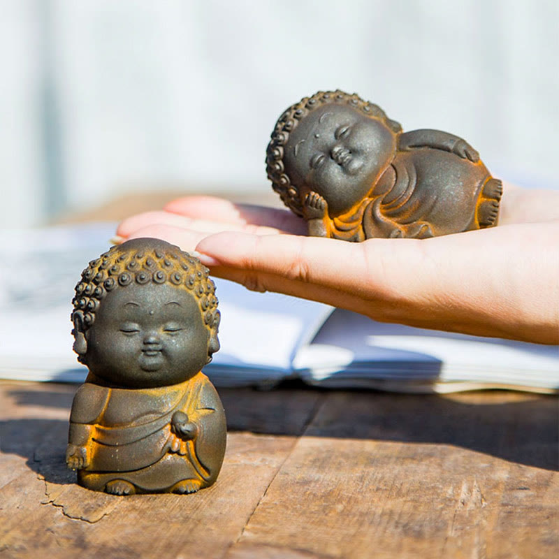 Small Standing Buddha Statue 7.5cm Iron Resin Decoration