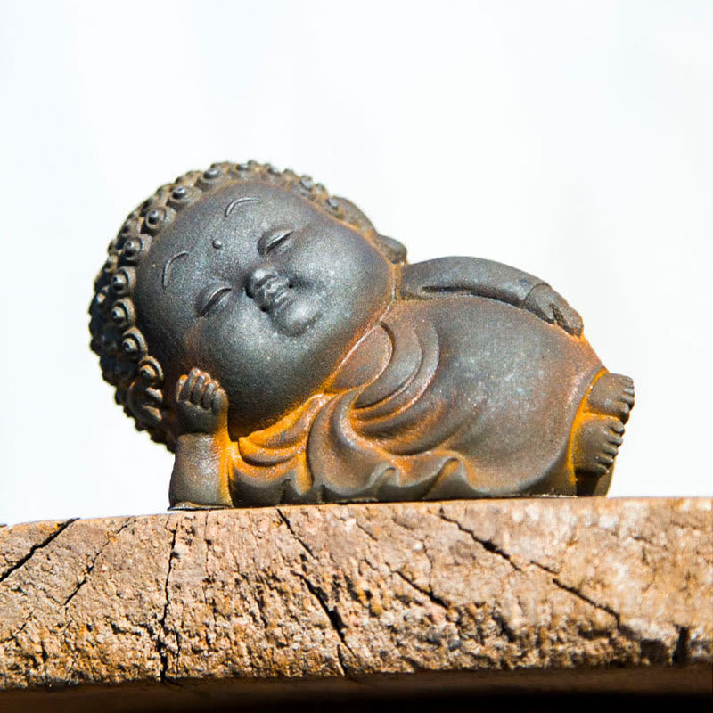 Small Standing Buddha Statue 7.5cm Iron Resin Decoration