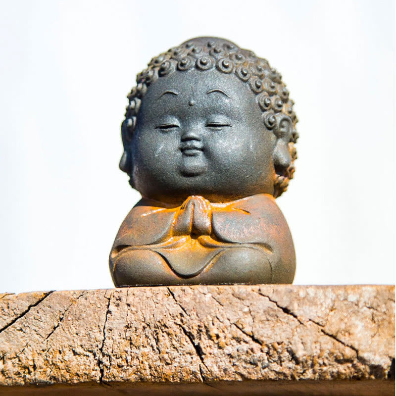 Small Standing Buddha Statue 7.5cm Iron Resin Decoration