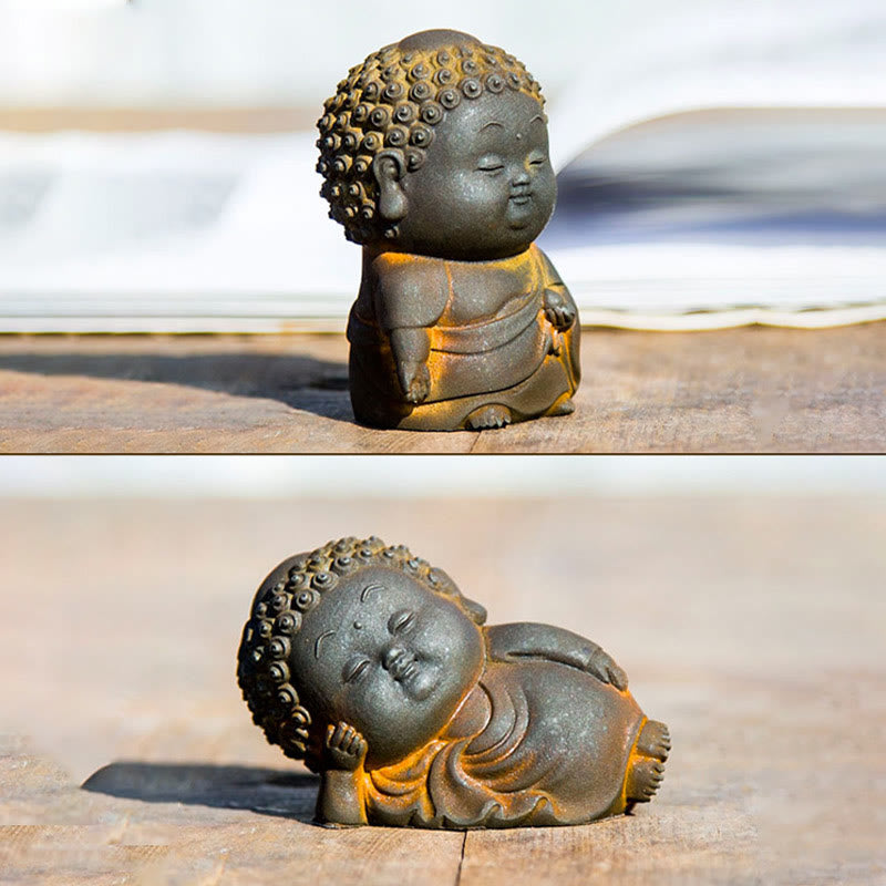 Small Standing Buddha Statue 7.5cm Iron Resin Decoration