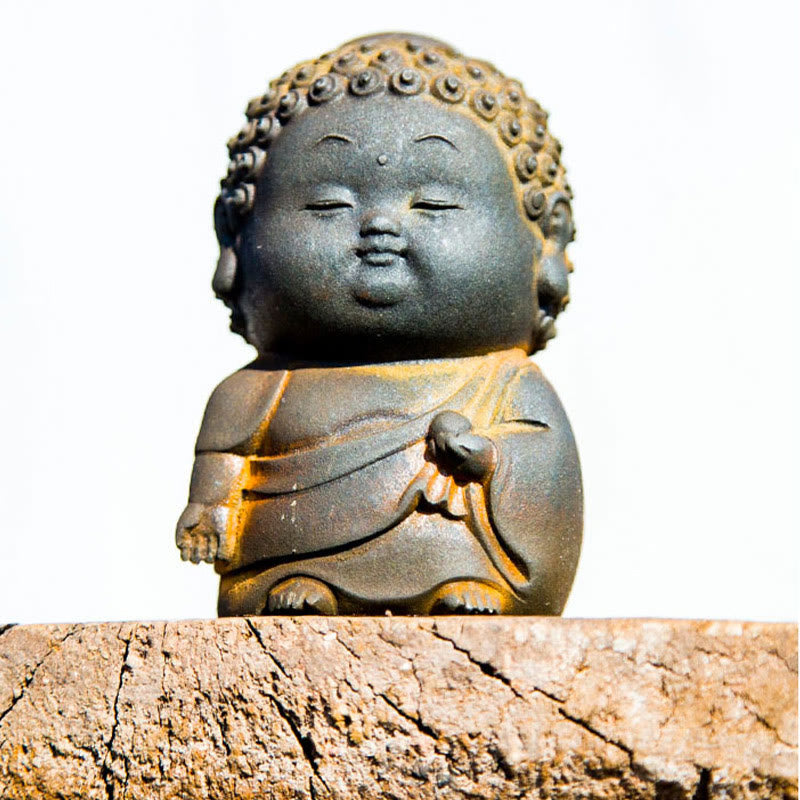 Small Standing Buddha Statue 7.5cm Iron Resin Decoration