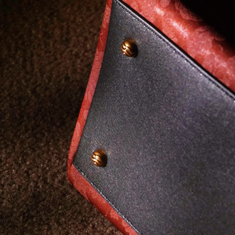 Embroidered Xiangyunsha Silk Shoulder Bag with Bamboo & Plum Flowers