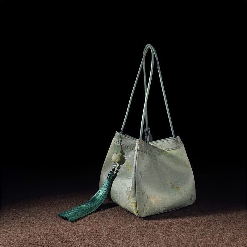 Mulberry & Xiangyunsha Silk Embroidered Spiritual Shoulder Bag