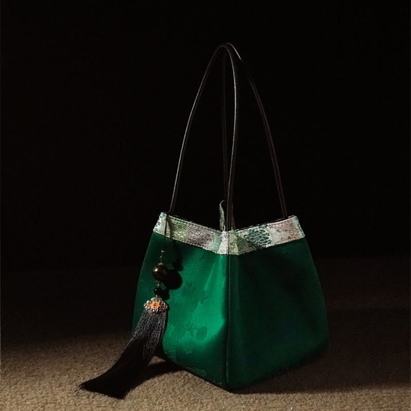 Mulberry & Xiangyunsha Silk Embroidered Spiritual Shoulder Bag