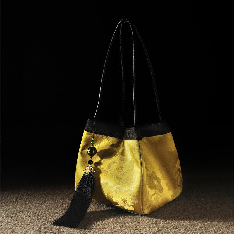 Mulberry & Xiangyunsha Silk Embroidered Spiritual Shoulder Bag