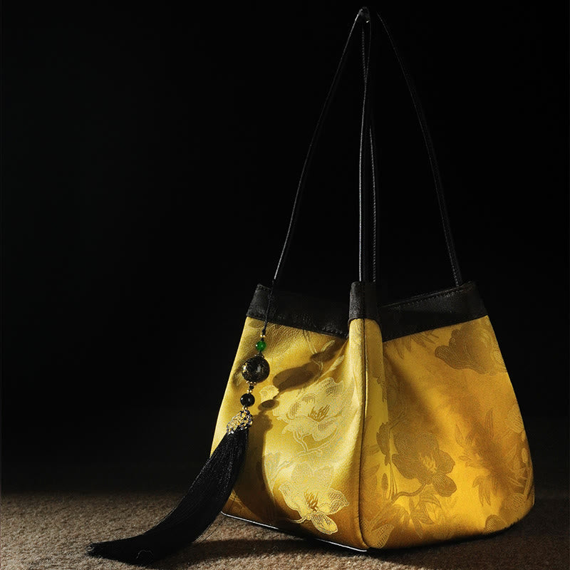 Mulberry & Xiangyunsha Silk Embroidered Spiritual Shoulder Bag