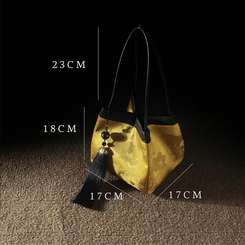 Mulberry & Xiangyunsha Silk Embroidered Spiritual Shoulder Bag