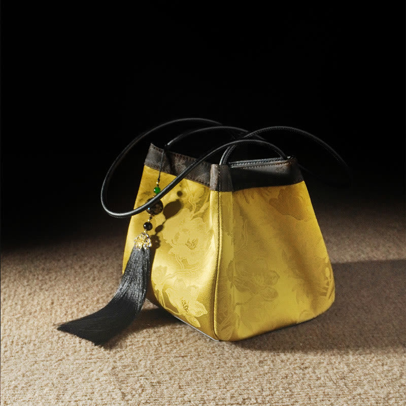 Mulberry & Xiangyunsha Silk Embroidered Spiritual Shoulder Bag