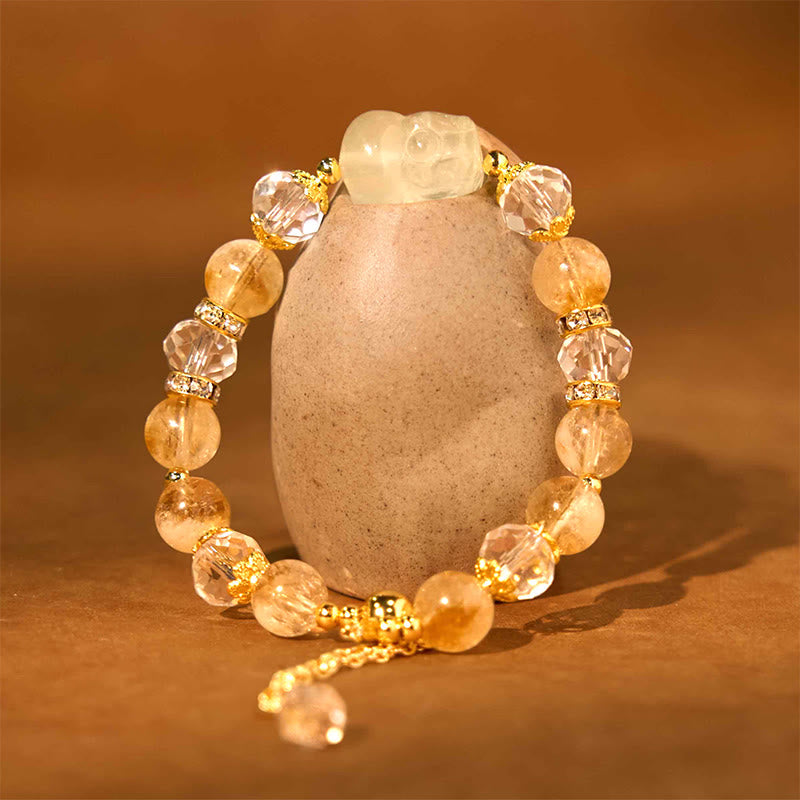 8mm Natural Citrine Prosperity Bracelet for Women