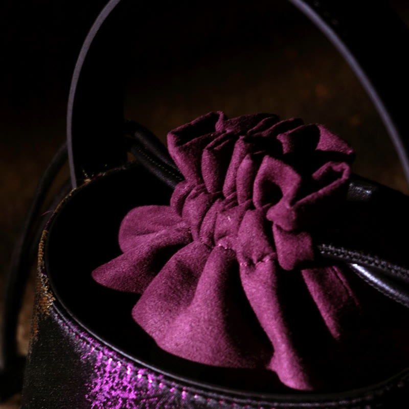 Purple Butterfly Song Brocade Crossbody Bag for Spiritual Energy