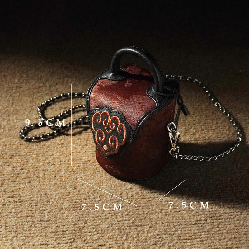 7.5cm Xiangyunsha Silk Auspicious Clouds Crossbody Bag