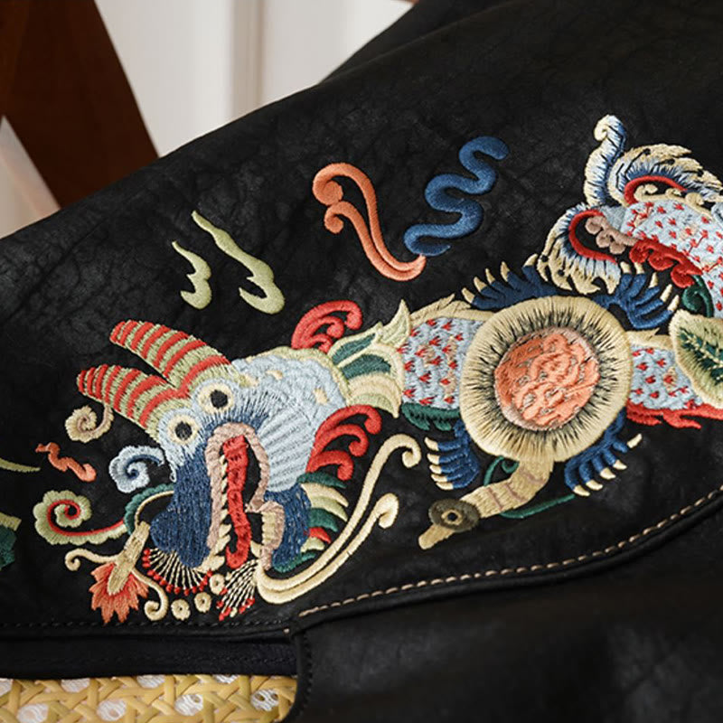 Fish Flower Phoenix Embroidery Xiangyunsha Silk Shoulder Bag