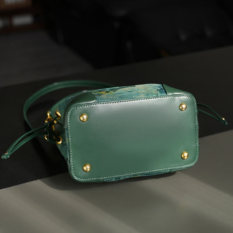 MediumSeaGreen Xiangyunsha Silk Spiritual Tassel Crossbody Bag