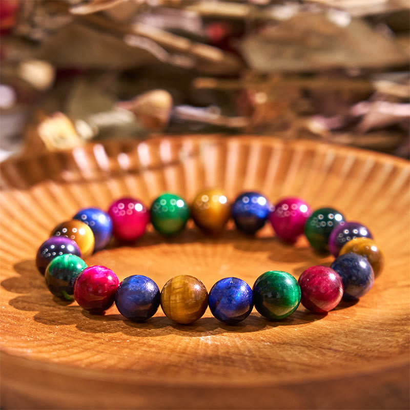 10mm Tiger Eye Courage Bracelet for Strength & Protection