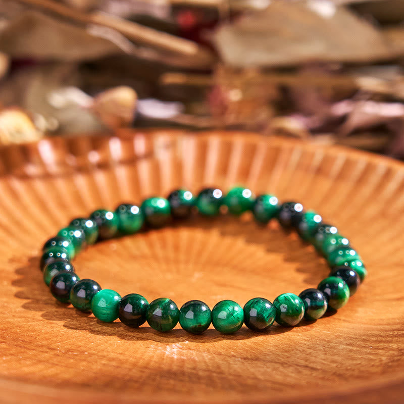 8mm Green Tiger Eye Growth Healing Bracelet