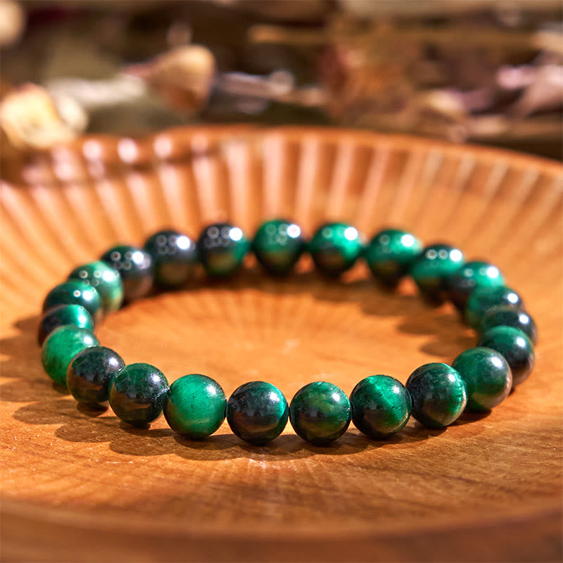 8mm Green Tiger Eye Growth Healing Bracelet