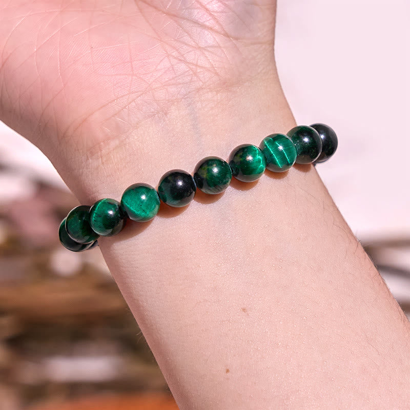 8mm Green Tiger Eye Growth Healing Bracelet