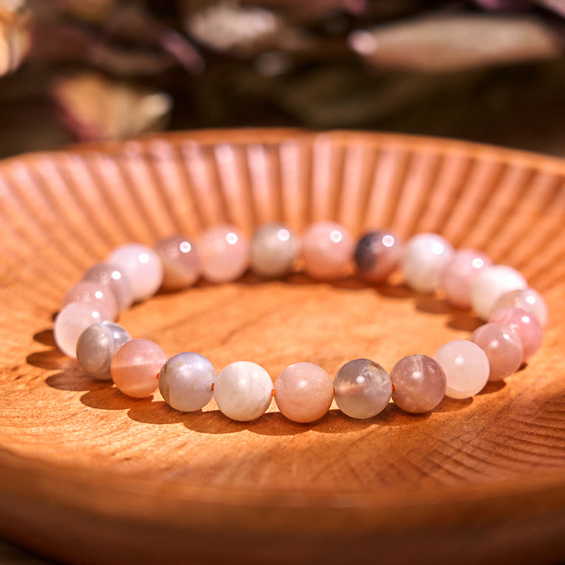 8mm Peach Moonstone Healing Bracelet for Women