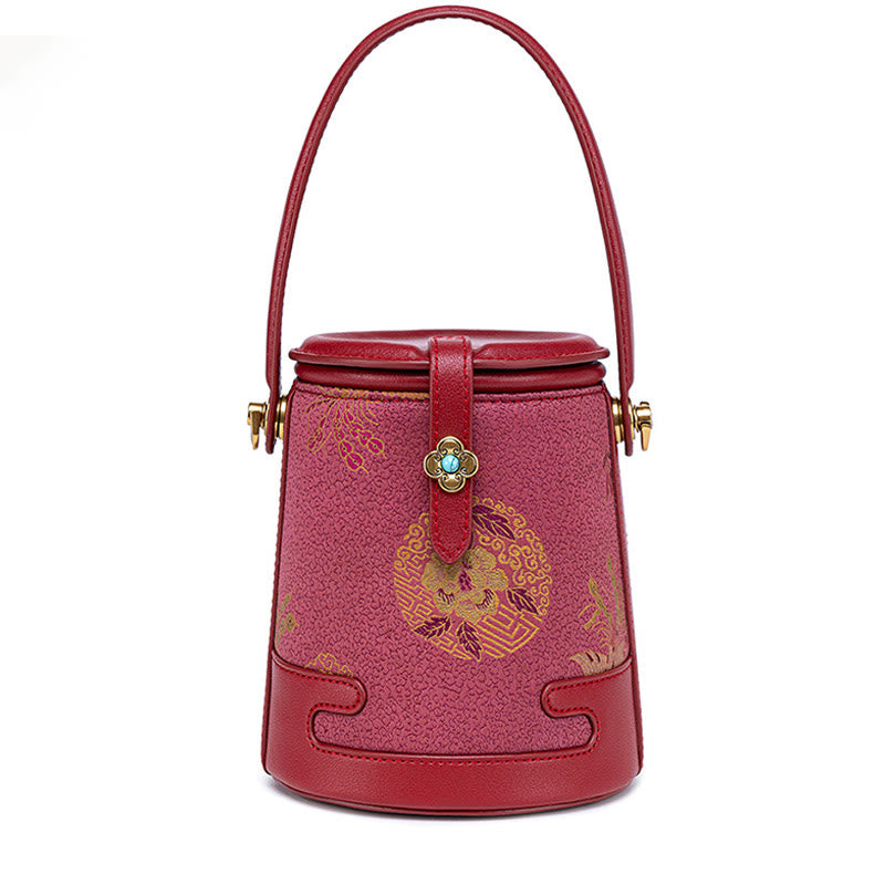 Mulberry Silk Spiritual Crossbody Bag with Crane Deer Brocade