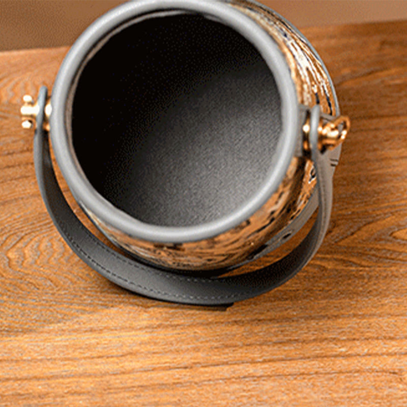 Mulberry Silk Spiritual Crossbody Bag with Crane Deer Brocade