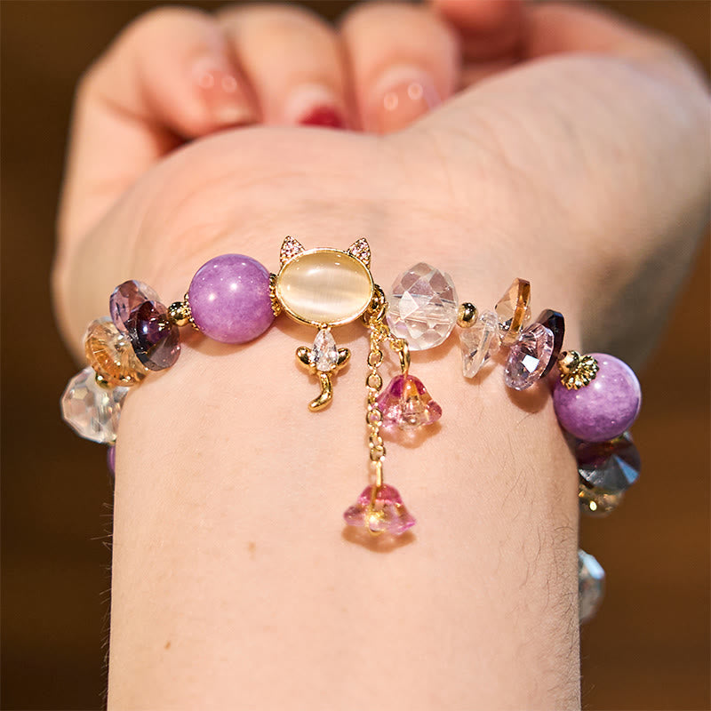 Multi Crystal Cat Balance Bracelet