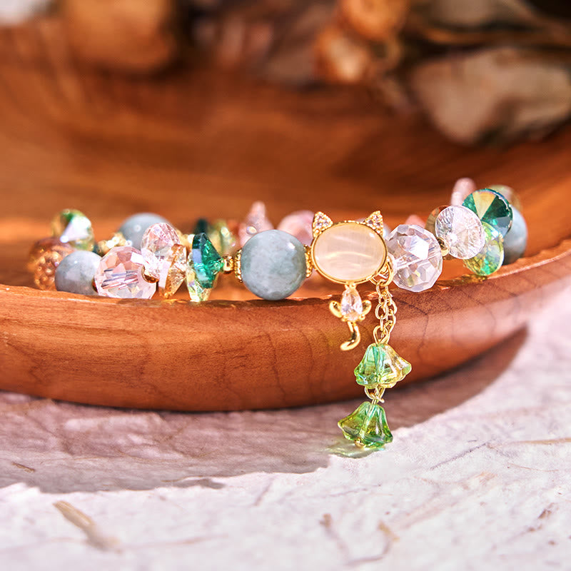 Multi Crystal Cat Balance Bracelet