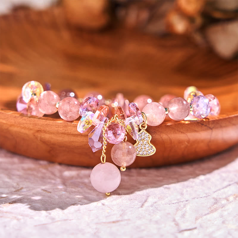 Strawberry Quartz Positive Spiritual Bracelet 14-16cm
