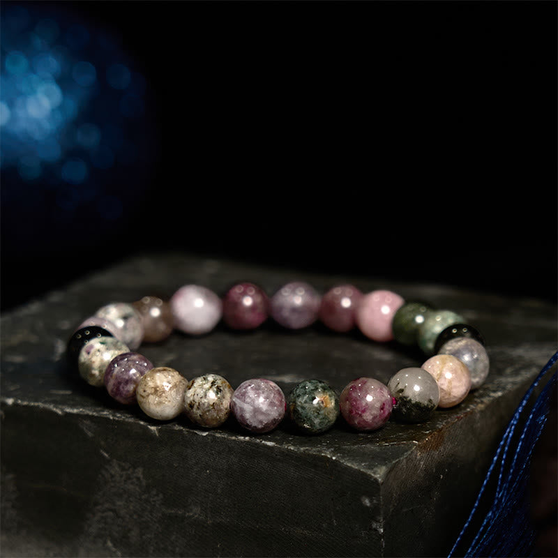 8mm Rainbow Tourmaline Positive Spiritual Bracelet