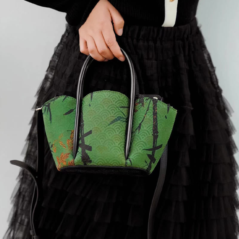 Green Curve Bamboo Spiritual Jewelry Crossbody Bag