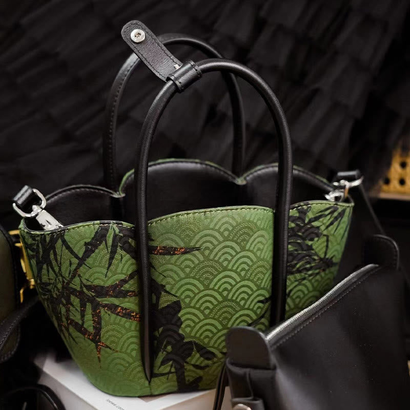 Green Curve Bamboo Spiritual Jewelry Crossbody Bag