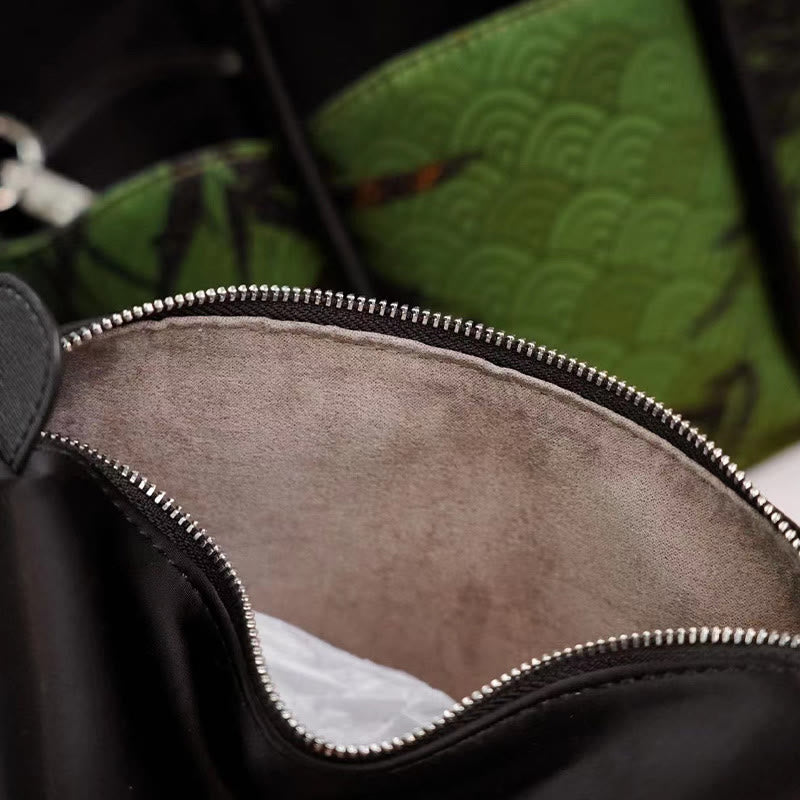 Green Curve Bamboo Spiritual Jewelry Crossbody Bag