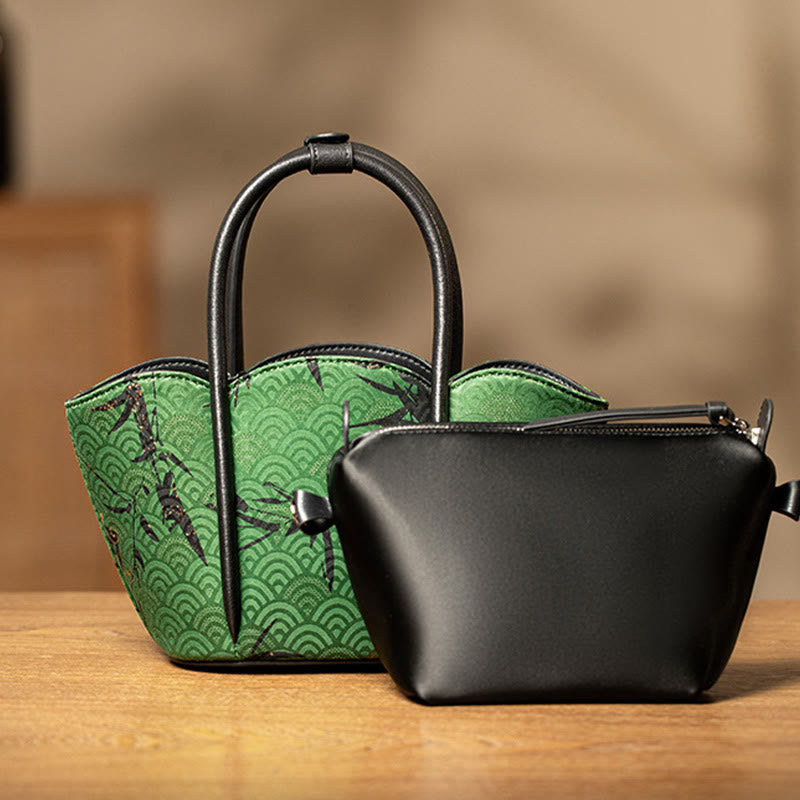 Green Curve Bamboo Spiritual Jewelry Crossbody Bag