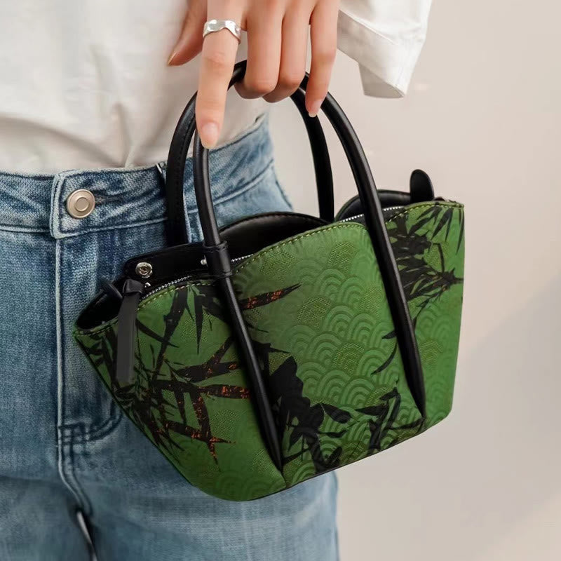 Green Curve Bamboo Spiritual Jewelry Crossbody Bag