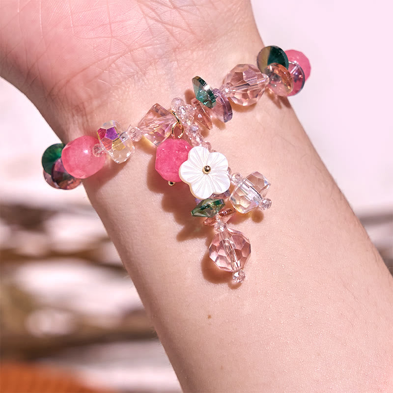 14-16cm Rose Quartz Crystal Healing Bracelet for Self-Love