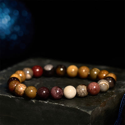 8mm Mookaite Emotional Growth Agate Beaded Bracelet