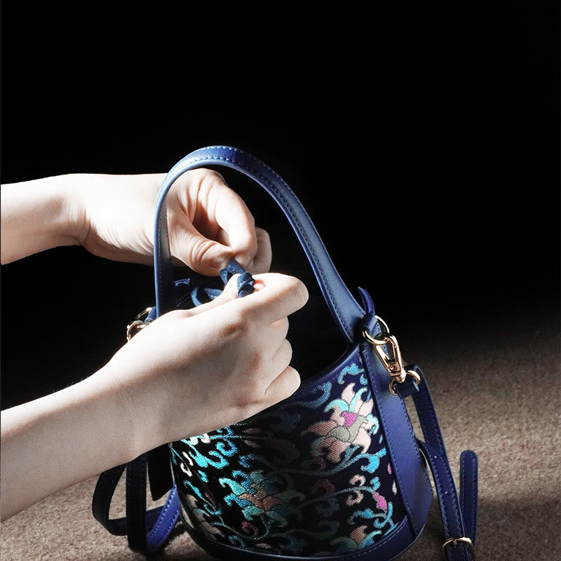 Song Brocade Spiritual Accessories | Retro Lotus Crossbody Bag