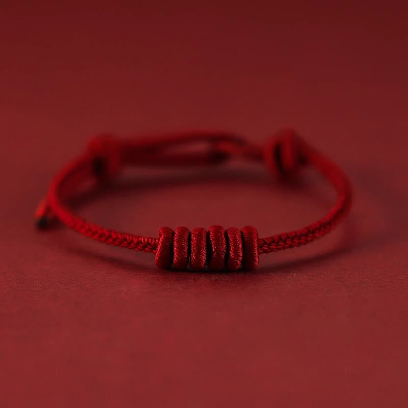 Red String Eight Stranded Rope Strength Bracelet