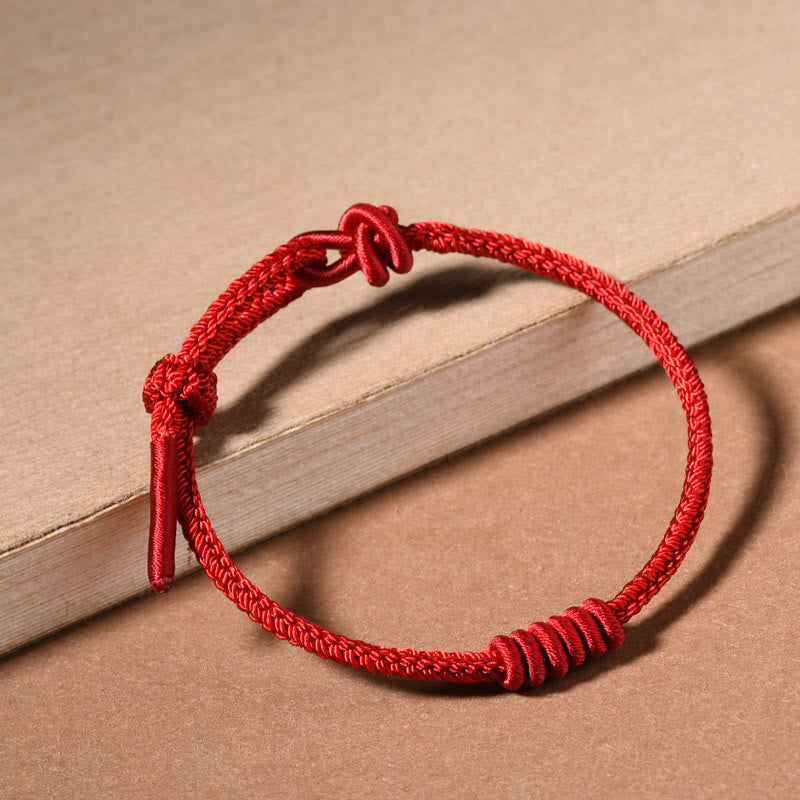 Red String Eight Stranded Rope Strength Bracelet