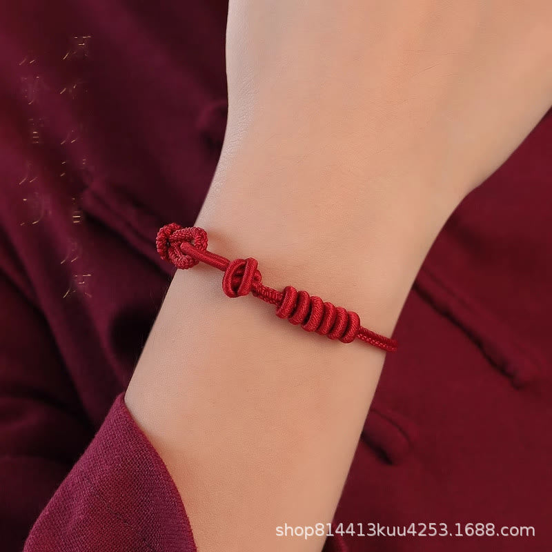 Red String Eight Stranded Rope Strength Bracelet