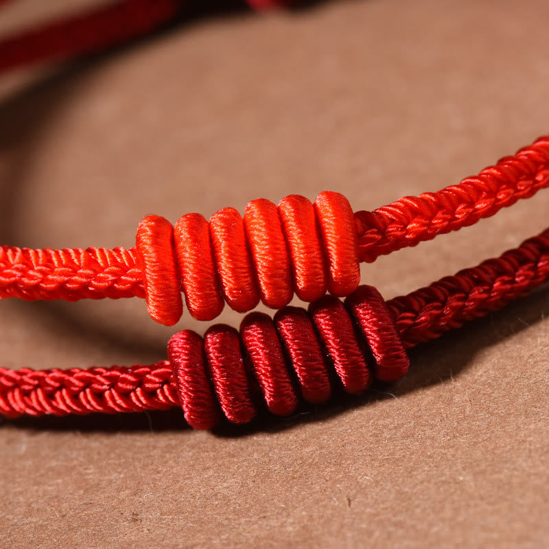 Red String Eight Stranded Rope Strength Bracelet