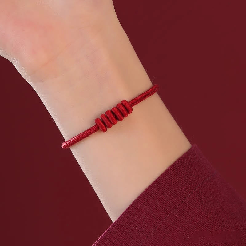 Red String Eight Stranded Rope Strength Bracelet