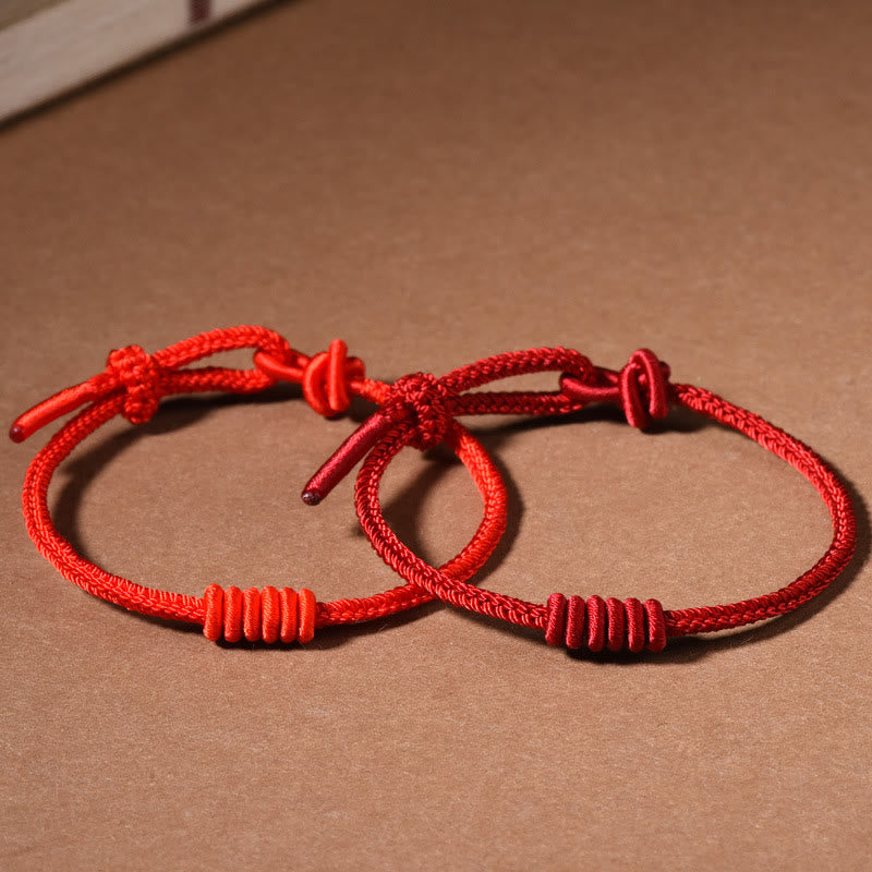 Red String Eight Stranded Rope Strength Bracelet